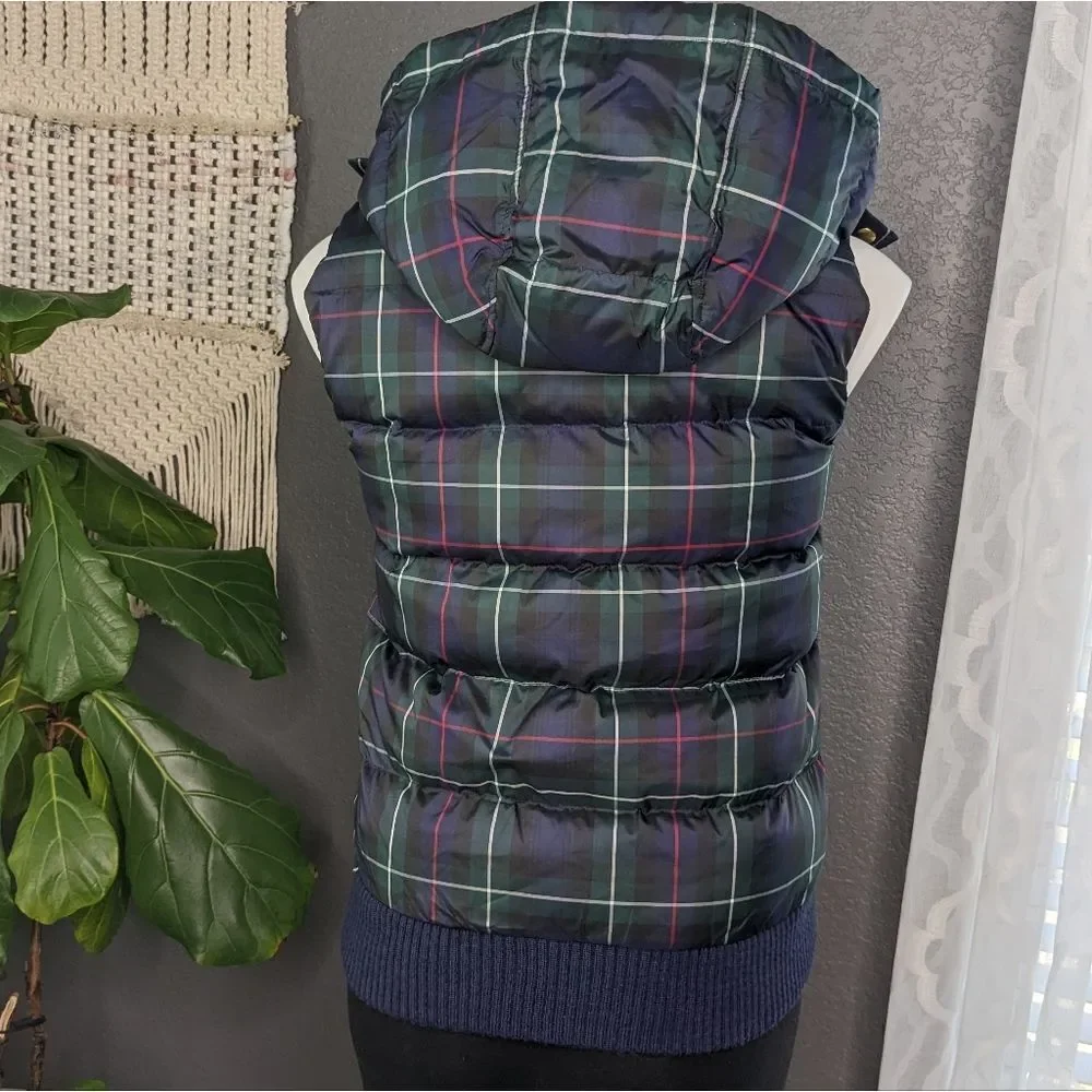 J. Crew Tartan Down Vest XS